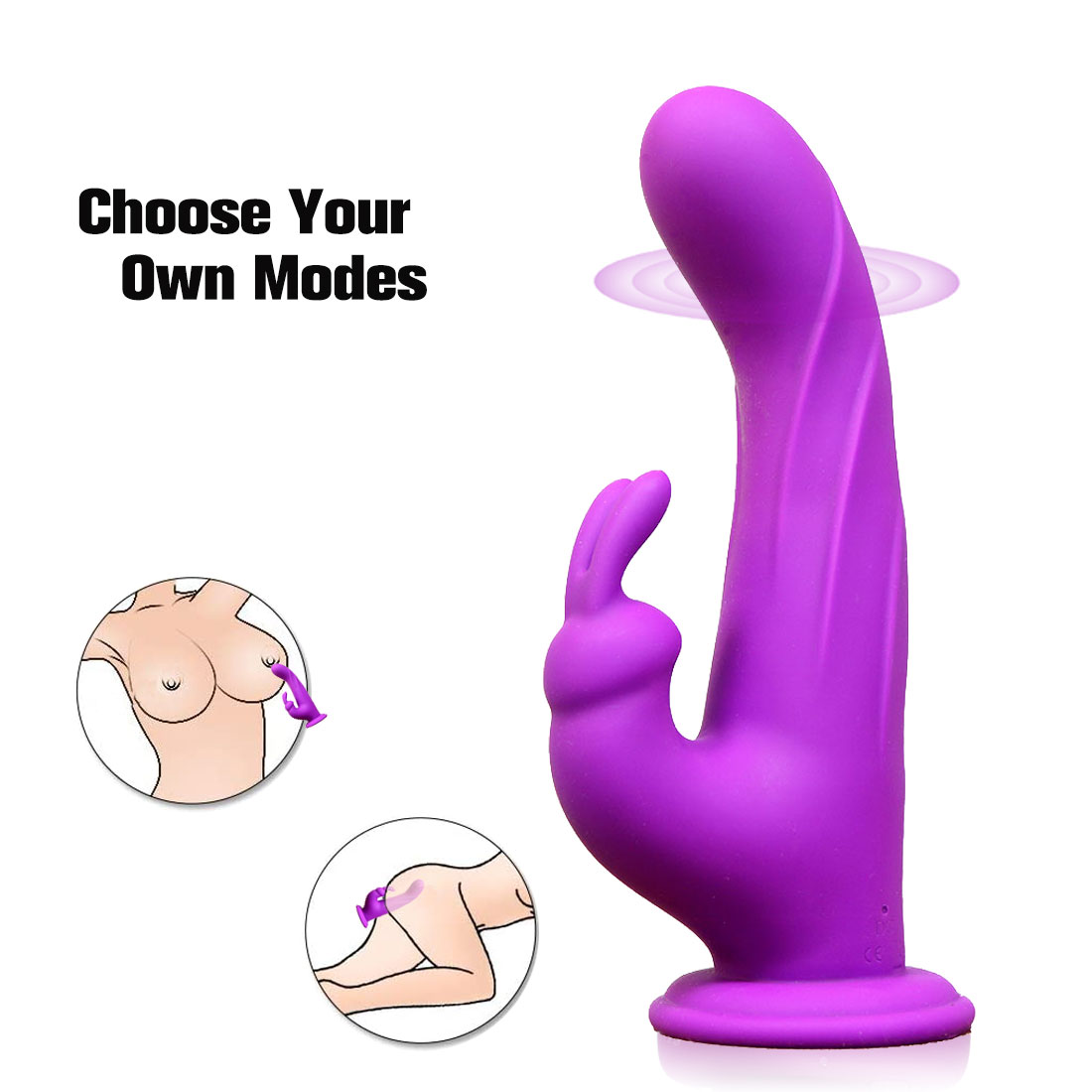 نیا خرگوش مشت زنی وائبریٹر G-spot Stimulation Liquid Silicone Massage Double-head Vibrator